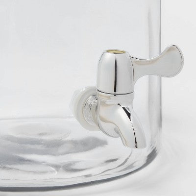  8qt Glass Beverage Dispenser - Threshold™: Traditional Glass Drink Server, Dishwasher-Safe, Hot/Cold Use
