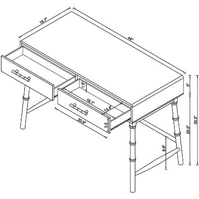  Oslari Wood Writing Desk With Drawers White - Threshold™