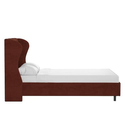  Wingback Platform Bed Velvet - Skyline Furniture