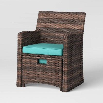  Halsted 5pc Wicker Small Space Patio Furniture Set - Threshold