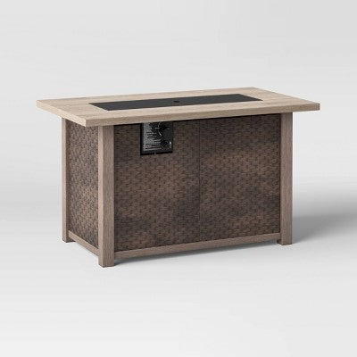 Stamped Steel Wicker Propane Fire Pit Brown - Threshold™