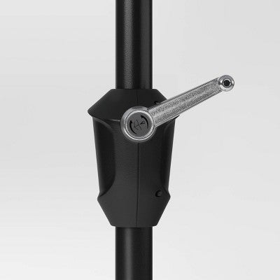  6.5'x10' Rectangular Scalloped Outdoor Patio Market Umbrella Off-White With Black Pole - Threshold™