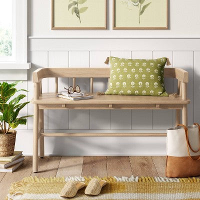  Bayboro Wood Spindle Bench Natural - Threshold™