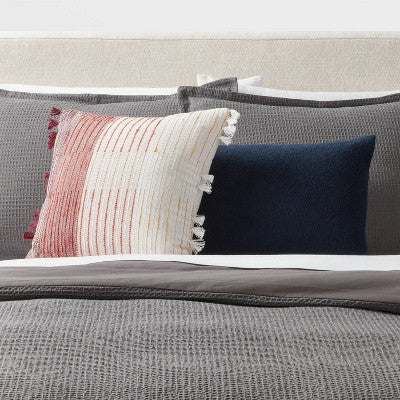  Woven Linework Dec Pillow Oblong Ivory/Plum Red/Dark Salmon Orange - Threshold™: Cotton Fabric, Indoor Decorative Accessory