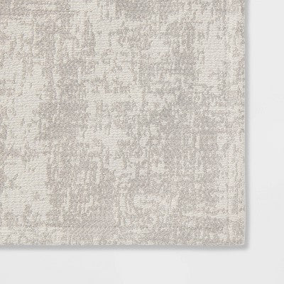  14" X 108" Jacquard Luxe Cotton/Polyester Table Runner Gray - Threshold™: Luxury Abstract Rectangle Decor