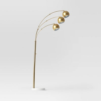  Span 3-Head Metal Globe Floor Lamp Brass - Threshold™