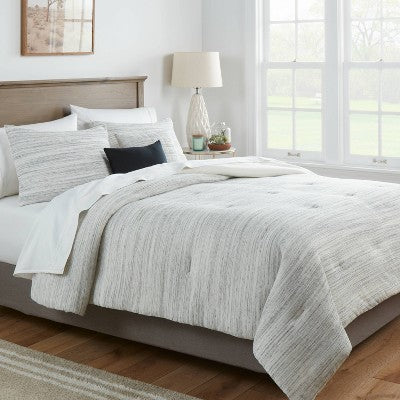  Space-Dyed Waffle Comforter Bedding Set Gray - Threshold™