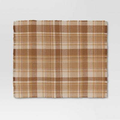  Raised Striped Boucle Plaid Throw Blanket - Threshold™