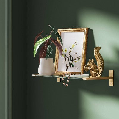 18" Glass And Brass Shelf Gold - Threshold™