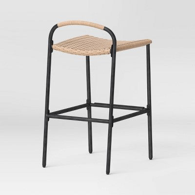  Popperton 2pk Arched Wicker Bar Height Patio Chairs, Outdoor Furniture - Black - Threshold™ Designed With Studio McGee