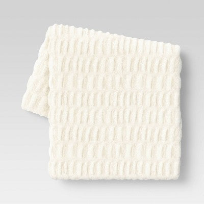  50"x60" Ruched Faux Rabbit Fur Throw Blanket - Threshold™