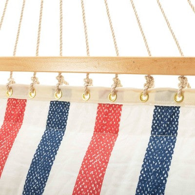  11.5' Pillowtop Outdoor Fabric Hammock Twill Stripe Red/Blue/White - Threshold™