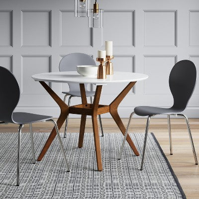  42" Emmond Mid-Century Modern Round Dining Table Natural/White - Threshold™