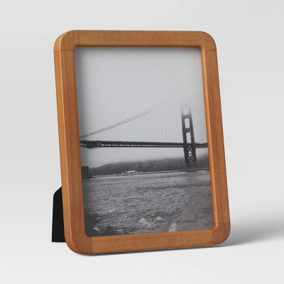  Rounded Corner Medium Wood Single Image Table Frame Brown - Threshold™
