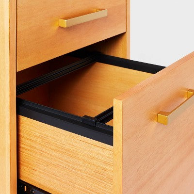  Wood Mid Century File Cabinet Light Brown - Threshold™