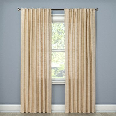  1pc Light Filtering Textured Weave Window Curtain Panel Cream - Threshold™