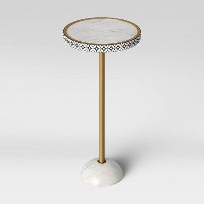  Leonia Round Marble Drink Table White - Threshold™