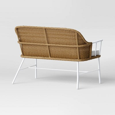  Lenwood Steel Outdoor Patio Garden Bench Brown - Threshold™ Designed With Studio McGee