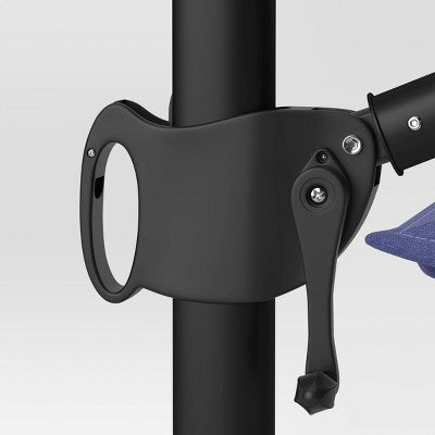  11'x11' Offset Patio Umbrella Navy - Black Pole - Threshold™