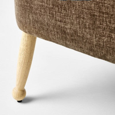  Corallina Upholstered Wooden Bench Natural Wood/Dark Brown - Threshold™ Designed With Studio McGee