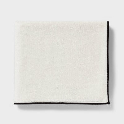  Luxe Border Stitch Towel Black/White - Threshold™