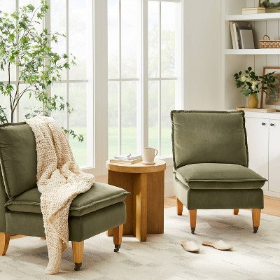  Talbert Pillow Top Slipper Chair With Casters - Threshold™ Designed With Studio McGee