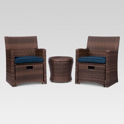  Halsted 5pc Wicker Small Space Patio Furniture Set - Threshold