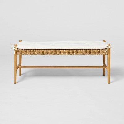 Cardamine Woven Upholstered Bench Natural - Threshold™ Designed With Studio McGee