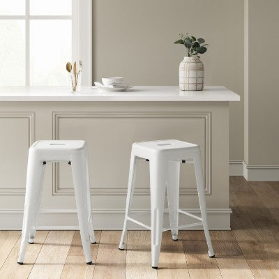  Set Of 2 24" Carlisle Metal Counter Height Barstool - Threshold™