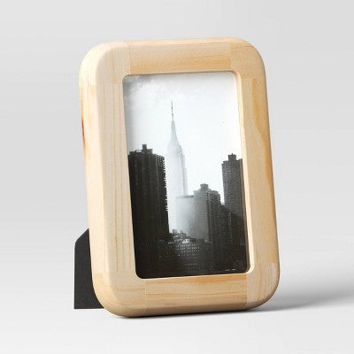  Rounded Rectangle Wood Table Frame Natural - Threshold™