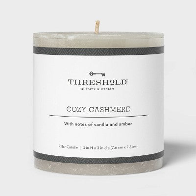  Pillar Cozy Cashmere Candle Gray - Threshold™