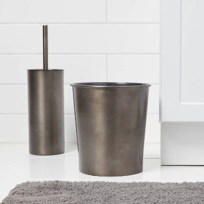  Aluminum Waste With Aged Metal Finish Gray - Threshold™