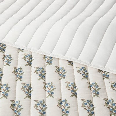  Voile Woodblock Printed Quilt Ivory - Threshold™