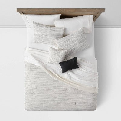 Space-Dyed Waffle Comforter Bedding Set Gray - Threshold™
