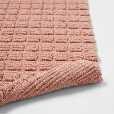  20"x32" Square Tufted Bath Rug Clay Pink - Threshold™