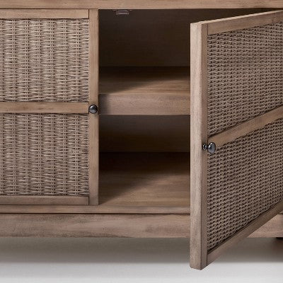  Brandeis Woven TV Stand For TVs Up To 60" Brown - Threshold™ Designed With Studio McGee