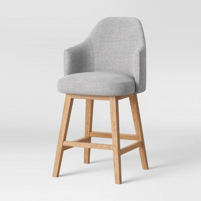  Kinston Swivel Curved Back Upholstered Counter Height Barstool - Threshold™
