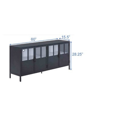  Half Glass TV Stand For TVs Up To 60" Black - Threshold™