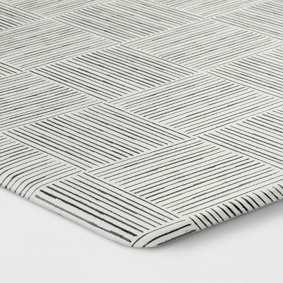  1'5"x2'6" Rareta Lines Comfort Mat - Threshold™: Skid-Resistant Indoor Kitchen Floor Mat, Abstract Pattern, Tan
