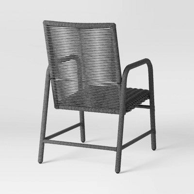  2pc Granby Padded Wicker Outdoor Patio Dining Chairs Arm Chairs Gray - Threshold™