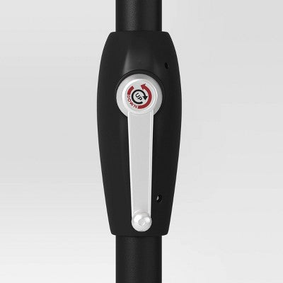  8' Round Solid Solar Outdoor Patio Market Umbrella With Black Pole - Threshold™