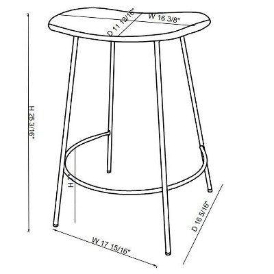  Clarkston Metal Counter Height Barstool With Upholstered Seat - Threshold™ Designed With Studio McGee