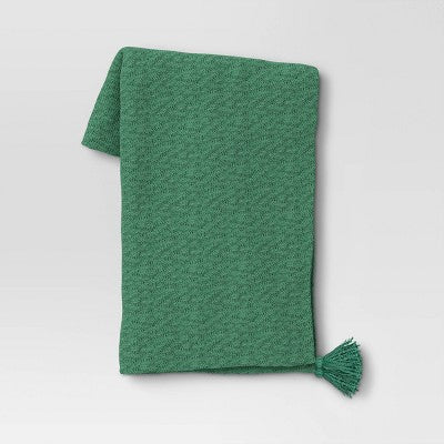  Textured Knit Throw Blanket With Tassels - Threshold™
