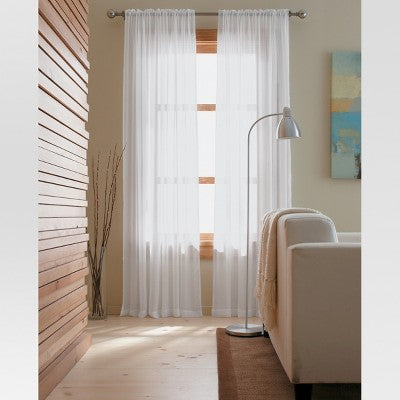  1pc 52"x84" Sheer Chiffon Curtain Panel White - Threshold™