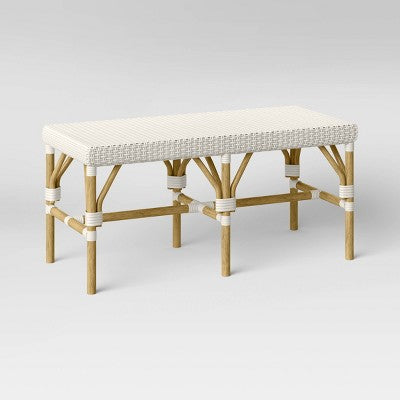  Perry Rattan Woven Bench Cream - Threshold™