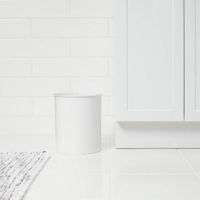  Solid Bathroom Wastebasket Can White - Threshold™