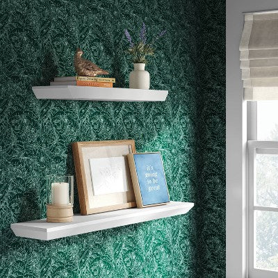  Wedge Shelf With Rod Bracket White - Threshold™