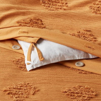  Tufted Diamond Crinkle Duvet Cover & Sham Set - Threshold™