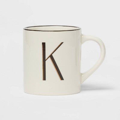  16oz Stoneware Monogram Mug Ivory - Threshold™