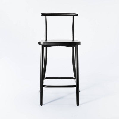  Northwood Metal Cafe Counter Height Barstool Black - Threshold™ Designed With Studio McGee